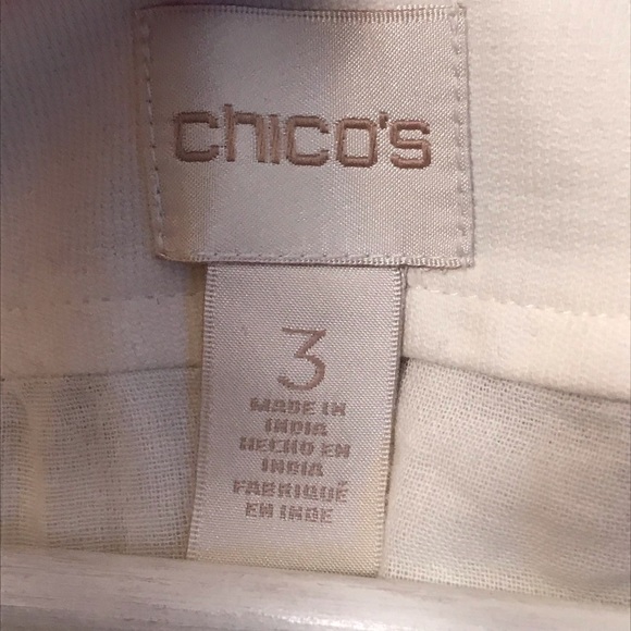 Chico’s embellished Ecru embroidered linen jacket - Picture 4 of 8